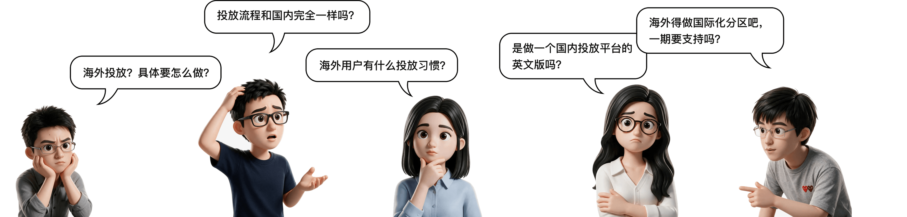 团队对海外投放的未确定问题:流程、用户习惯、是否只做国内平台英文版、国际化分区